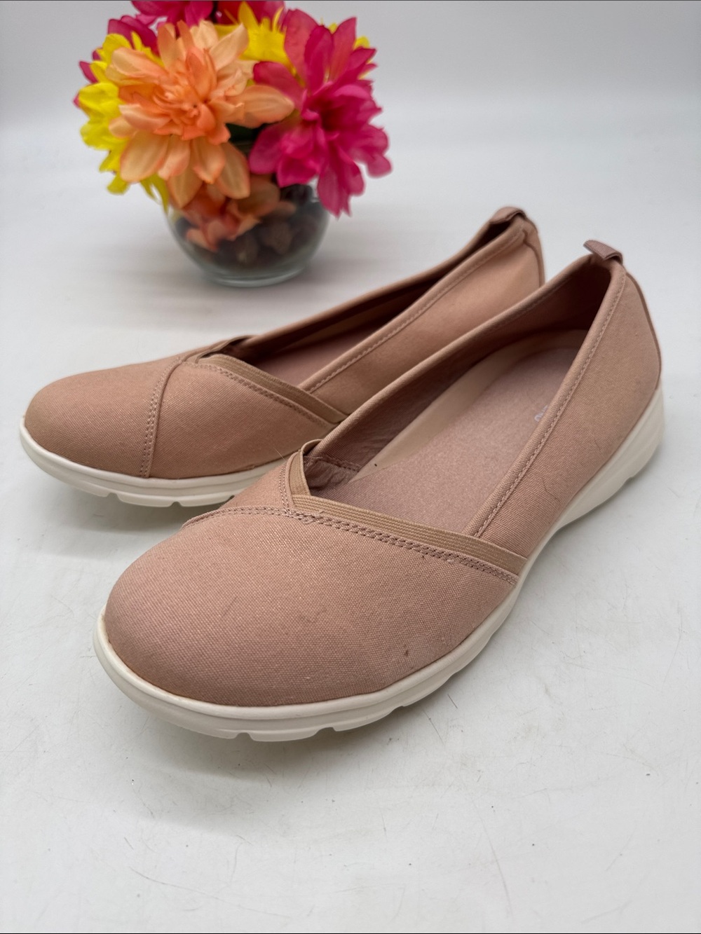 Lands' End Women’s Casual Slip-On Flats in Blush Pink Size 10